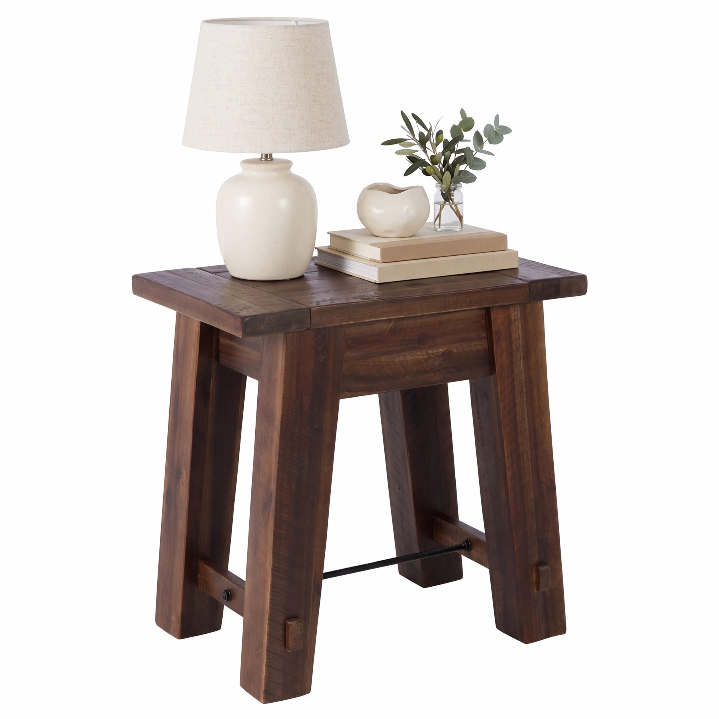 Amazon.com: Alaterre Durango Rustic Industrial Solid Wood End